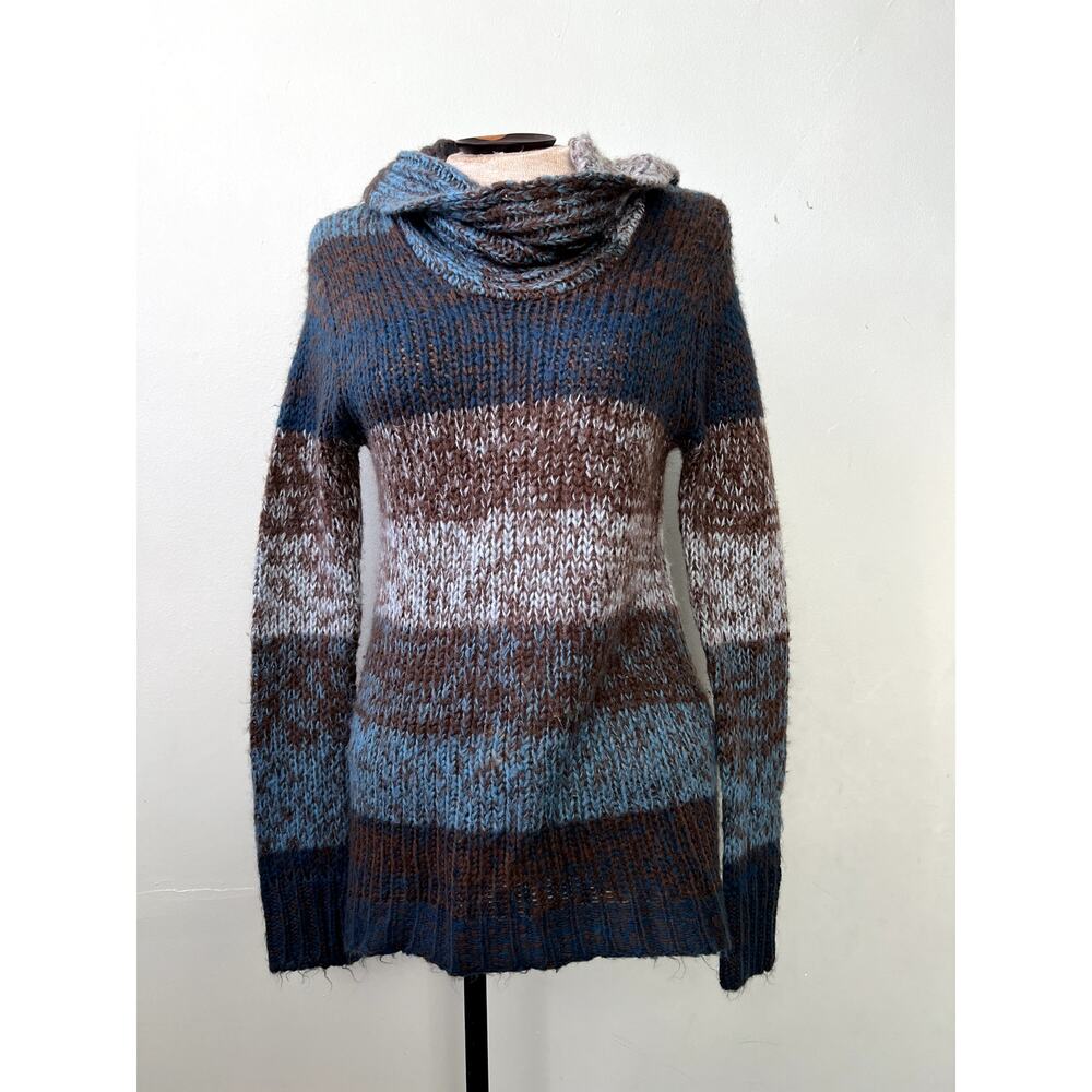 90s/Y2K Vintage Striped Knit Cowl Neck Sweater by John Paul Richard -Size M